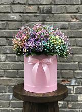 Цветочная композиция из Гипсофила и Розы в шляпной коробке #REPLACE_PRED# Гребнево