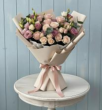Букет цветов из:  Розы и Лизиантусы в Гребнево