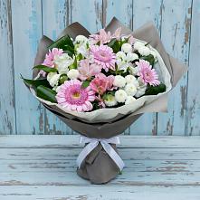 Букет цветов из:  Герберы, Альстромерии и Хризантемы #REPLACE_PRED# Гребнево
