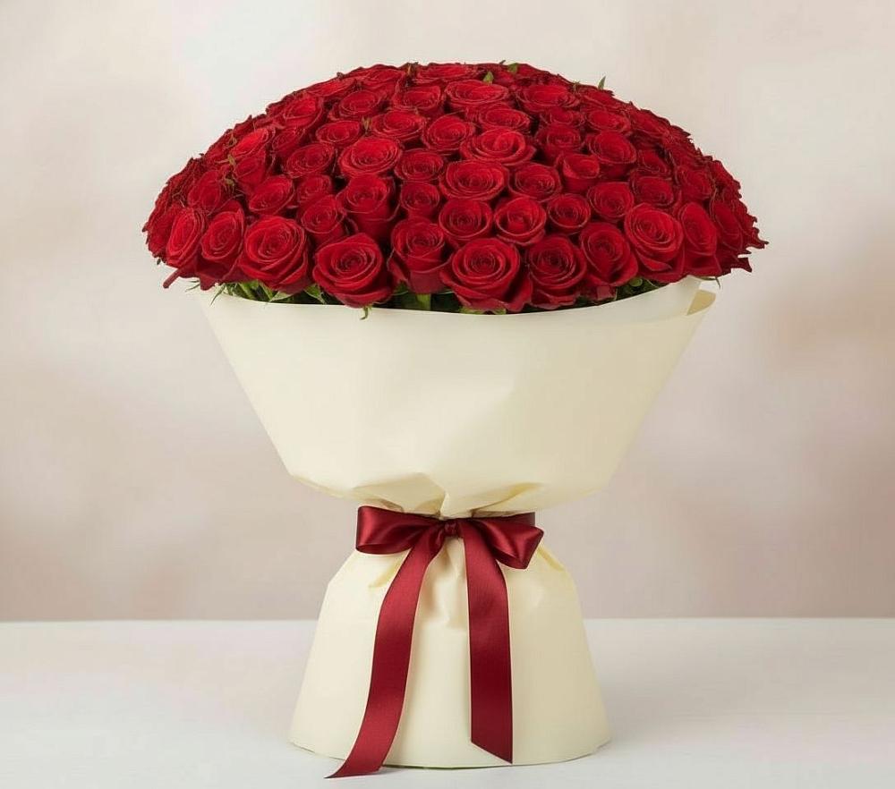 Букет 101 Красная роза Милано в Гребнево