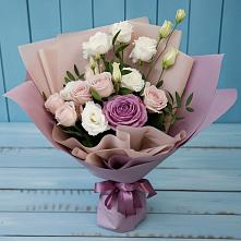 Букет цветов из:  Розы и Лизиантусы в Гребнево
