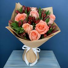 Букет цветов из:  Розы и Альстромерии в Гребнево