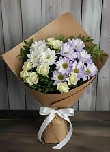 Букет цветов из:  Хризантемы и Розы в Гребнево