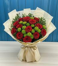 Букет цветов из:  Розы и Хризантемы в Гребнево