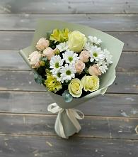 Букет цветов из:  Альстромерии, Розы и Хризантемы в Гребнево